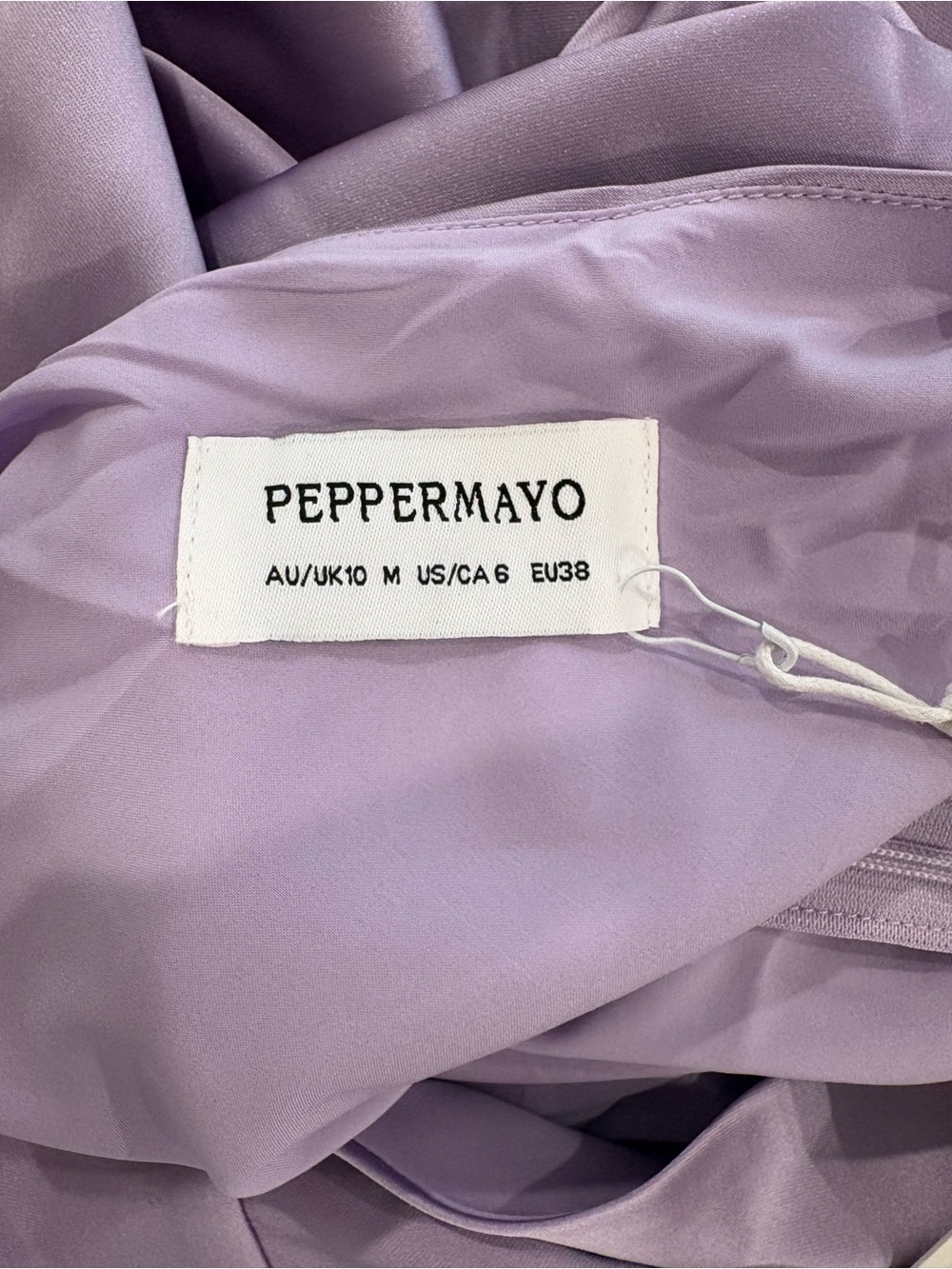 Peppermayo Lavender Satin V‑Neck Maxi Dress - Picture 5 of 7